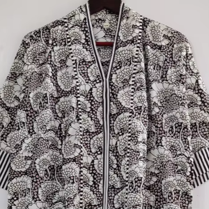 Robe imprimée florale mi-longue décontractée écologique pour femmes vêtements de nuit légers taille naturelle lavable Smart Casual - Product Image 1