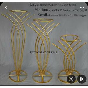 La plupart des ventes couleur noire enduite de poudre fil métallique de qualité supérieure fabriqué en Unique styliste pièce maîtresse de mariage support Harlow - Product Image 5