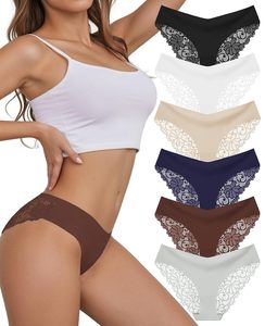 Ropa interior ultrafina de seda helada sin rastro para mujer Calzoncillos transpirables de secado rápido de cintura media para verano Mediados de tiro XL sin cadera todos los días - Product Image 5