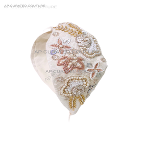 Accesorios para el cabello de cóctel multicolor de cristal de perla y diamantes de imitación bordados de lujo para mujer, talla única hecha en la India - Product Image 6