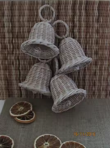 Christmas <b>Easter</b> Festival Holiday Decor Natural Rattan Hand-crafted Bell Noel Tree Hanging <b>Ornaments</b> and Wicker Gift - Product Image 5