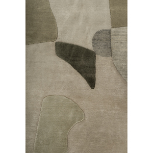 Tapis en laine noué à la main Entropy Green, grande taille, motif abstrait, Aiwl-1052, pour la maison, le salon, le couloir, décoration rectangulaire en forme de puzzle - Product Image 3