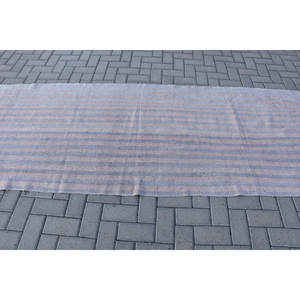 Alfombra moderna de lana a rayas blancas y rosas para adolescentes, 3,4x9,1 pies, entrada rectangular/dormitorio, Patchwork con respaldo de látex para verano - Product Image 3