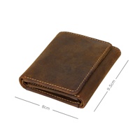 Visconti Dompet RFID Kulit Lipat Tiga Terbuka Pendek Vintage dengan Warna & Logo Khusus untuk Hadiah Pria TDW-0038