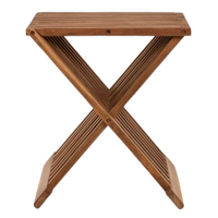 Table basse pliante en teck traditionnel, écologique, imperméable, table d'appoint extérieure légère, table de bistrot pour patio, mobilier de maison