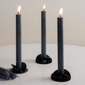Tealight Shape Unique <b>Matte</b> Black <b>Table</b> Top Iron Metal Candle Holder With Round Hand Grip Holder - Product Image 4