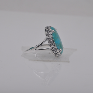 Handmade <b>925</b> Sterling <b>Silver</b> Bezel Setting Turquoise Gemstone <b>Ring</b> for Unisex Wedding Party & Anniversary Jewelry - Product Image 3