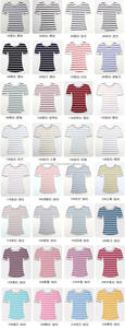 เสื้อยืดราคาส่งจากโรงงาน ราคาถูก รับผลิตตามสั่ง ไซส์ใหญ่ ผ้าฝ้ายเนื้อนุ่ม ระบายอากาศดี ลายทาง แขนสั้น - Product Image 5