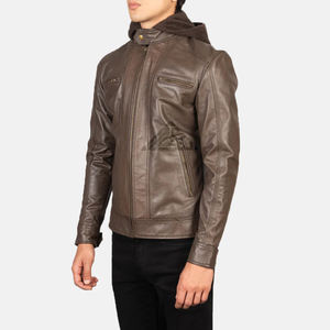 Chaqueta de cuero hecha a mano de primera calidad para hombres Material de grano completo Ajuste y diseño moderno para mercados de moda de alta gama - Product Image 2