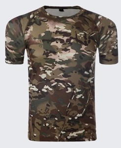 Men's Solid Tactical 100% Cotton Sportswear Top Short Sleeve T-Shirt 220 Grams <b>Weight</b> Plain Dyed Casual Style Knitted <b>Blank</b> - Product Image 1