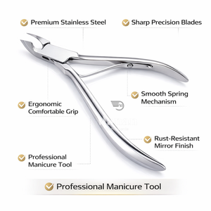 Professional Stainless Steel Curved <b>Cuticle</b> Nipper 6mm Precision Finger Nail <b>Cuticle</b> <b>Trimmer</b> Manicure Pedicure Tool OEM Custom - Product Image 3