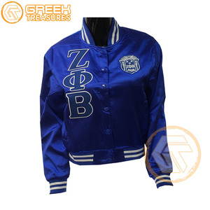 Chaqueta universitaria personalizada Zeta Phi Beta, ropa de hermandad, cresta bordada de satén transpirable de alta calidad y letras más finas para mujer - Product Image 5
