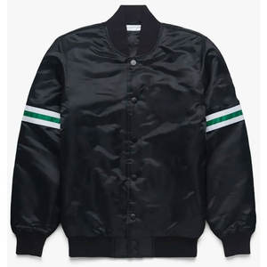 Chaqueta Varsity de invierno personalizada para hombre en letras de lana negra con cuero real y lona con logotipos personalizados hechos a mano Pakistán - Product Image 2