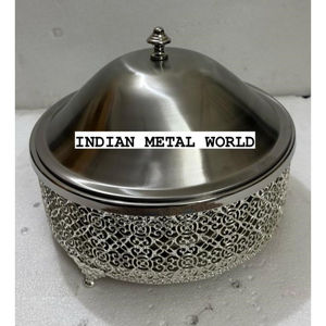 Cocina de hotel de acero inoxidable Catering para servir plato de frotamiento Diseño de tendencia Suministros de hotel Plato de frotamiento de suministros indios - Product Image 2