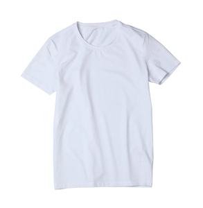 Camiseta básica de manga corta con cuello redondo de algodón 100% para hombre, camiseta informal con estampado de estilo liso teñido no tejido stock - Product Image 1