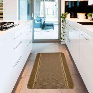 Alfombra de polipropileno marrón con bordes lavables para el hogar Netline 116Br - Product Image 5