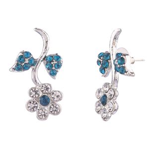 Indian Crystal Jewelry Classic Floral Rhinestone Indian Manufacturer Jewelry Collar Necklace Bridal Wedding Indian <b>Earrings</b> Set - Product Image 6