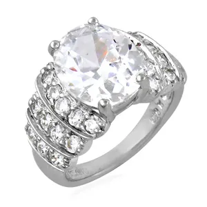 Anillo de Plata de Ley 925 con Circonita Cúbica para Mujer, Diseño Geométrico Romántico, Corte Esmeralda, Rodio, Regalos de Promesa - Product Image 2