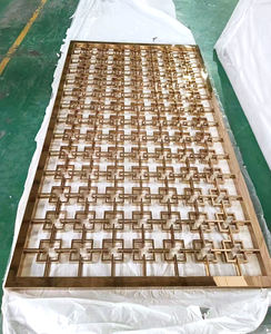 El panel divisor de pared de partición de habitación dorada con patrón 3D de acero inoxidable más popular - Product Image 6