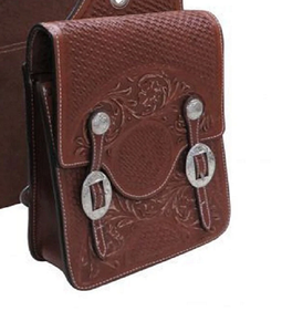 Bolsas de sillín de salto ecuestre de cuero genuino de alta calidad, ropa de equitación occidental mecanizada a mano para caballos - Product Image 3