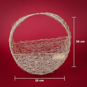 Panier de fruits en métal de forme carrée de conception standard panier de cadeaux de couleur or fait à la main pour panier de cadeau de mariage - Product Image 2