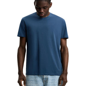 เสื้อยืดผู้ชายคุณภาพสูง ฮิปฮอป คอกลม แขนเสื้อแบบดรอปโชว์เดอร์ สตรีทแวร์ ผ้าคอตตอน 100% ทรงโอเวอร์ไซส์ แบบเรียบง่าย รับผลิตแบบ OEM - Product Image 3