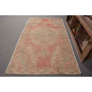 Alfombra turca Vintage de 4,5x7,5 pies, Beige, rosa, área grande, lana, látex, Tabriz, Patchwork para adolescentes, alfombra rectangular para habitación de pasillo - Product Image 1