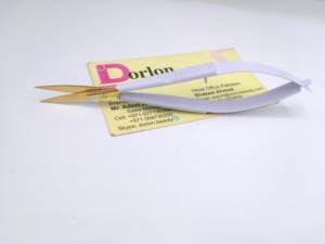 High Quality Professional Stainless Steel Spring Scissor White Powder Color Coated with Gold Plated Pointed Tip Wholesale - Product Image 2