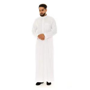Thobe arabe traditionnel pour hommes robe Abaya en lin de coton solide manches longues poches décontracté Style Jubba ethnique - Product Image 1