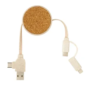 Cavo USB Retrattile 6 in 1 in Sughero, Gadget Promozionale Sostenibile - Product Image 4