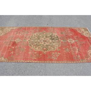 Alfombra turca Vintage rojo Beige 3,7X8,6 pies área grande diseño de retazos de lana para pasillo dormitorio Rectangular habitación de látex cabecera - Product Image 3