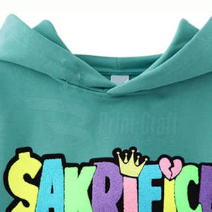 Sudaderas con capucha bordadas personalizadas para hombre, Color sólido con su propio logotipo, temporada de invierno, cuello con capucha, último estilo, técnicas teñidas lisas - Product Image 3