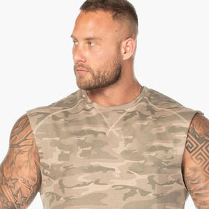 Wholesale Custom Logo Men's Camo Tank Top Sleeveless Gym Vest <b>Athletic</b> Workout Fitness Sportswear Running Muscle Cutt off Tshirt - Product Image 2