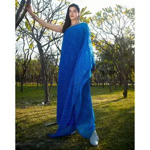 Vestido Kaftan Leheriya Azul Primavera para Mujer, Elegante, Formal, ODM, Estilo Casual Sostenible, Talla Única XS, Largo hasta el Suelo - Product Image 4