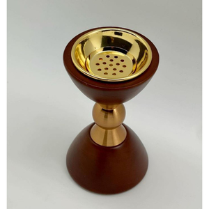 Hotel Resorts <b>Incense</b> <b>Holder</b> <b>Aromatherapy</b> <b>Diffuser</b> Mabkhara <b>Incense</b> <b>Holder</b> Handmade Black Metal Bakhoor Burner With Wooden Base - Product Image 2