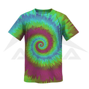 Vente chaude Personnalisé Tie dye T-shirts D'été Coloré Tie Dye Chemises Pour Hommes 170gsm 55% Coton 45% Polyester - Product Image 4