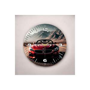 Reloj de pared de mesa silencioso de madera con número de patrón de coche colorido 50cm-Idea de regalo numerada única - Product Image 5