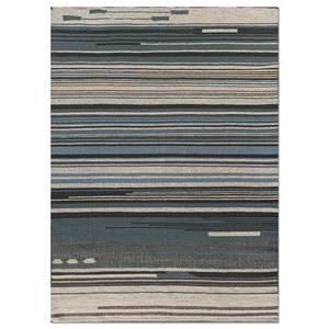 Alfombras de Lana a Rayas Azules Indusbar ADWV-13038, Tejidos Planos para Uso Doméstico - Product Image 1