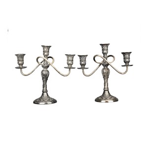 Portavelas de aluminio texturizado de estilo clásico para la configuración romántica de la Mesa de la cena de Navidad y la decoración del evento de la boda - Product Image 2