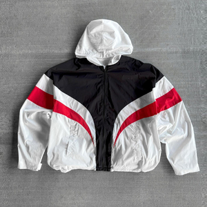 Dernière mode Coupe-vent décontracté oversize Color Block Nylon Sweat Suit Zip up Jogging Set Polyester Men 2 Piece Tracksuit - Product Image 2