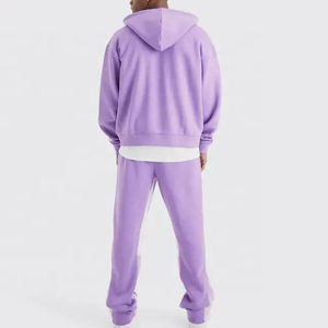 Conjunto Personalizado de Sudadera con Capucha y Pantalones Cortos Deportivos de Algodón para Hombre, con Estampado Desgastado, Lavado Ácido, Estilo Vintage, con Cremallera - Product Image 3