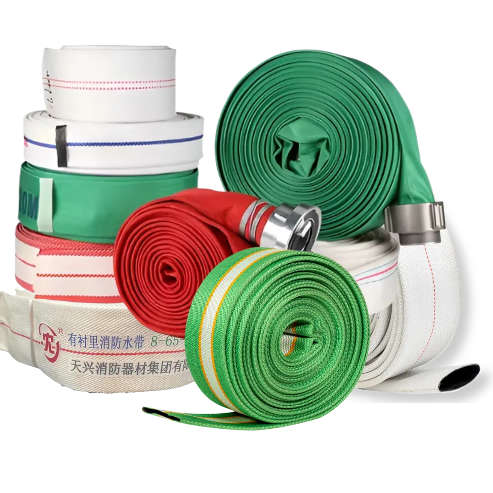 Premium Firefighting Hoses DN50-65 | Heavy Duty, PVC Lined for High Pressure & DurabilityPVC lined rubber lined canvas fire hose