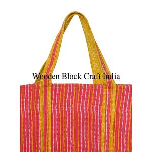 Sacs à bandoulière en coton en gros, sacs fourre-tout en coton imprimé écologiques, sacs en toile de coton avec fermeture éclair pour tous les sacs fourre-tout pour un usage quotidien - Product Image 2