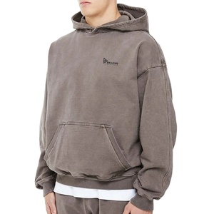 Sudadera con Capucha Oversize de Algodón Suave con Efecto Lavado Personalizado, Estilo Urbano Holgado, Unisex, Casual y de Moda - Product Image 1