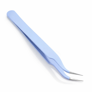 Professional Blue L Shape Lash Tweezers Volume Eyelash <b>Extension</b> Tool Precision Grip Easy Handling - Product Image 4