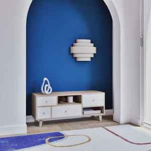 Tapis touffeté multicolore moderne abstrait antimicrobien à dos en latex pour bar et usage sur les terrains de golf - Product Image 3