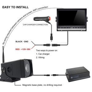 Caméra sans fil pour grue à tour, surveillance des angles morts à longue portée de 300 mètres, moniteur 10,1 pouces, 1080P, étanche IP68, zoom 30X - Product Image 5