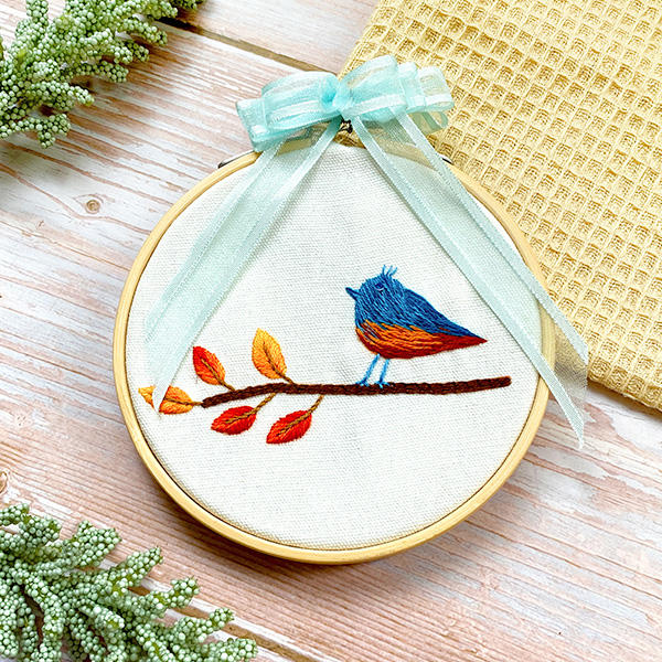 Red Leaves & Blue Bird
