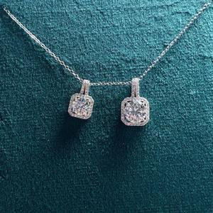 Pendentif en diamant de Moissanite de forme ronde blanche pendentif en argent sterling 925 cadeau pour elle bijoux personnalisés et bijoux Hip Hop - Product Image 3