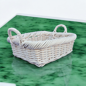 Panier en rotin naturel blanc solide pour le stockage des aliments Paniers de rangement de qualité supérieure - Product Image 3